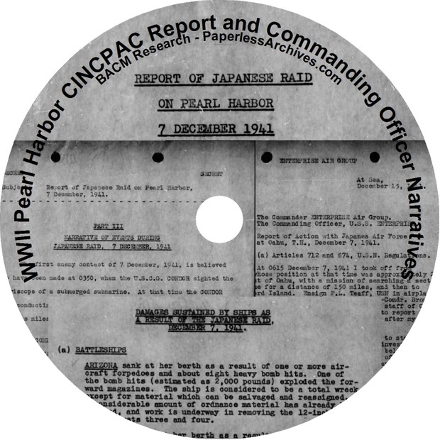 World War II: Pearl Harbor Commander-in-Chief, U.S. Pacific Command (CINCPAC) Documents - Download