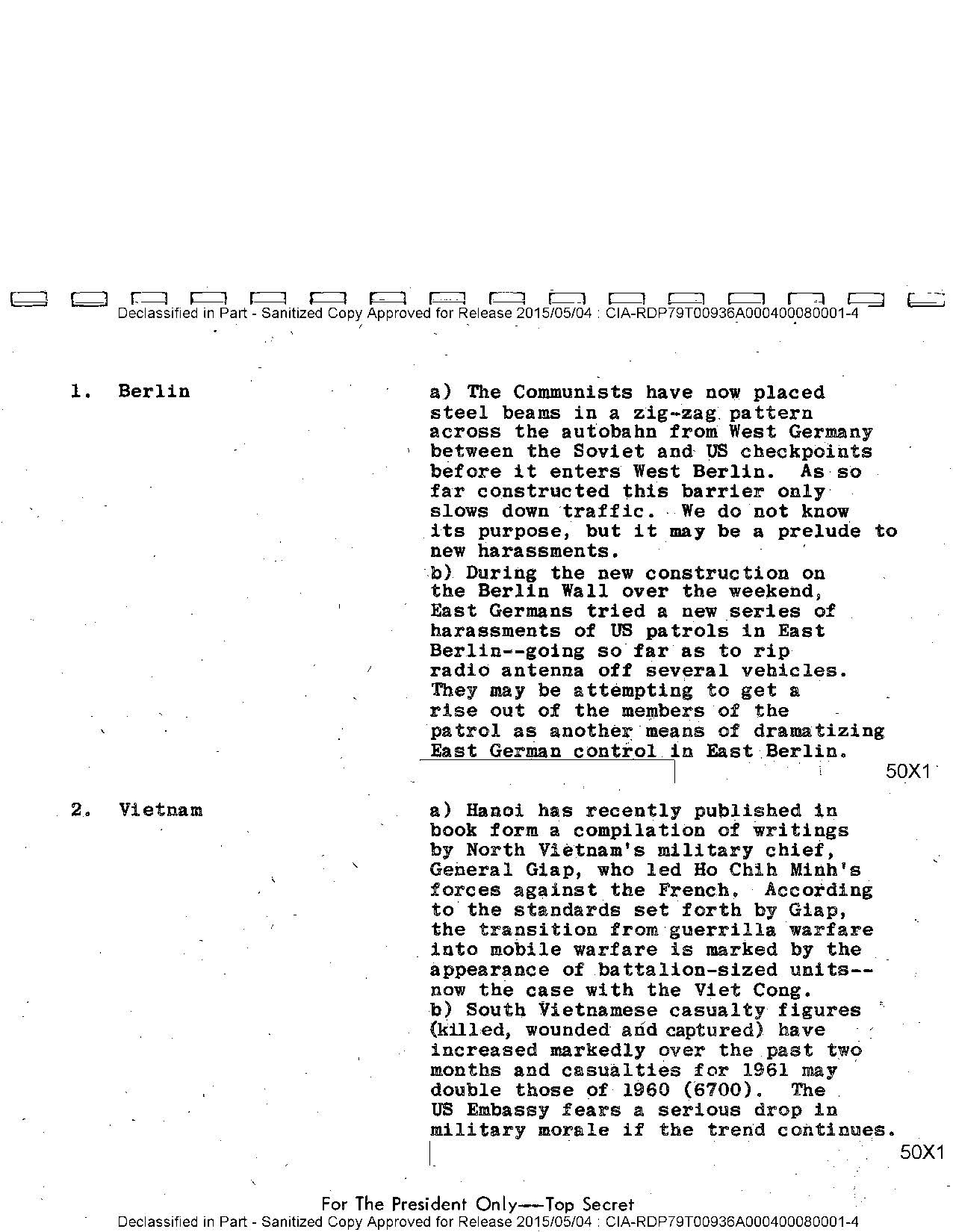 President John F. Kennedy CIA Daily Briefings - Download