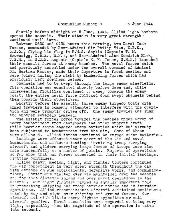 World War II: Supreme Headquarters Allied Expeditionary Force Communiqués
