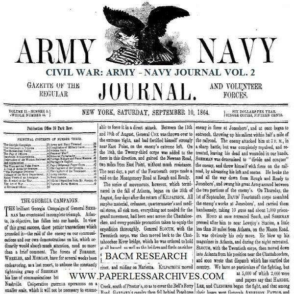 Civil War Army Navy Journal & Gazette Volume 2