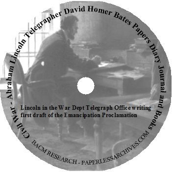 Abraham Lincoln Telegrapher David Homer Bates Papers Diary Journal and Books