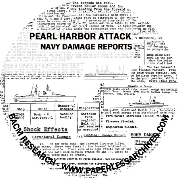 World War II: Pearl Harbor Attack Damage Reports & Photos