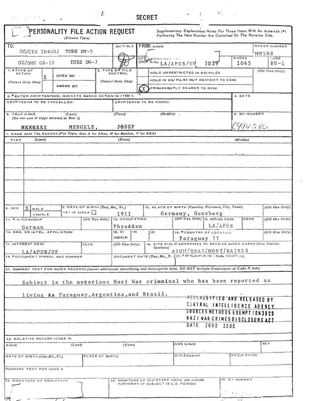 Josef Mengele CIA Files - Download