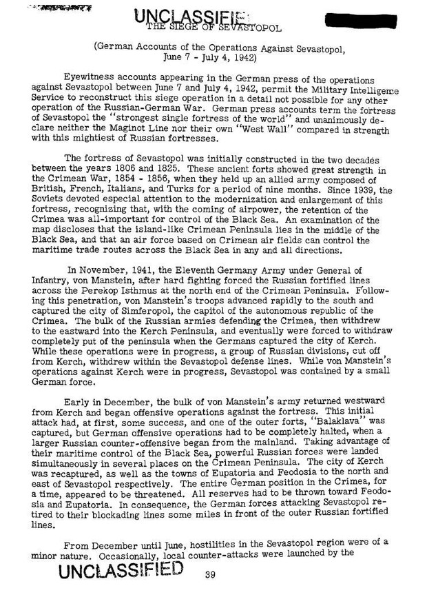 World War II War Department Military Intelligence Service Tactical and Technical Trends Bulletins