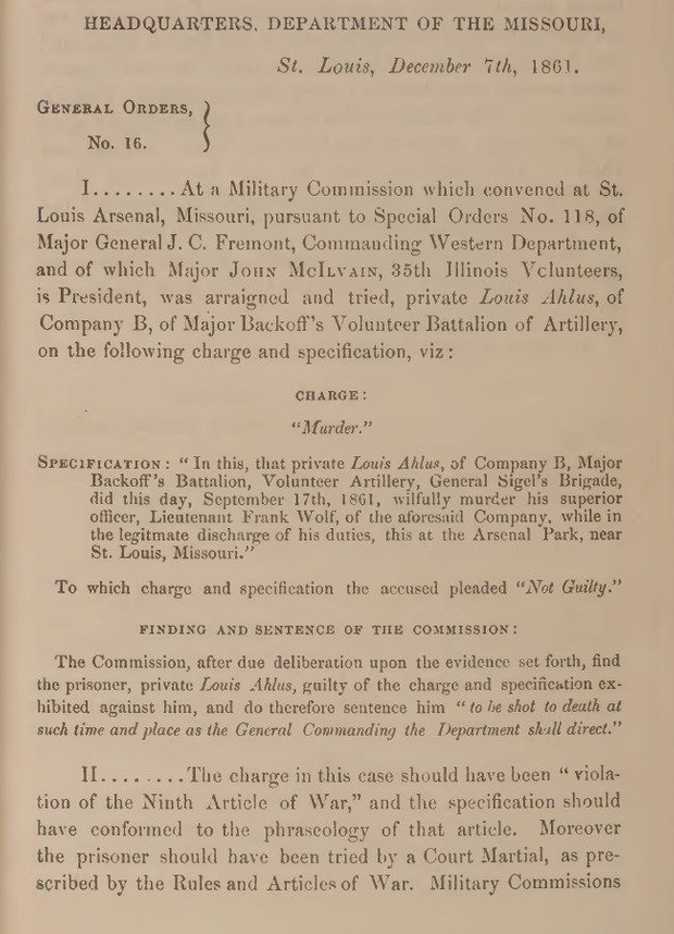 Civil War: U.S. Army Civil War and Reconstruction Era Court Martial Records