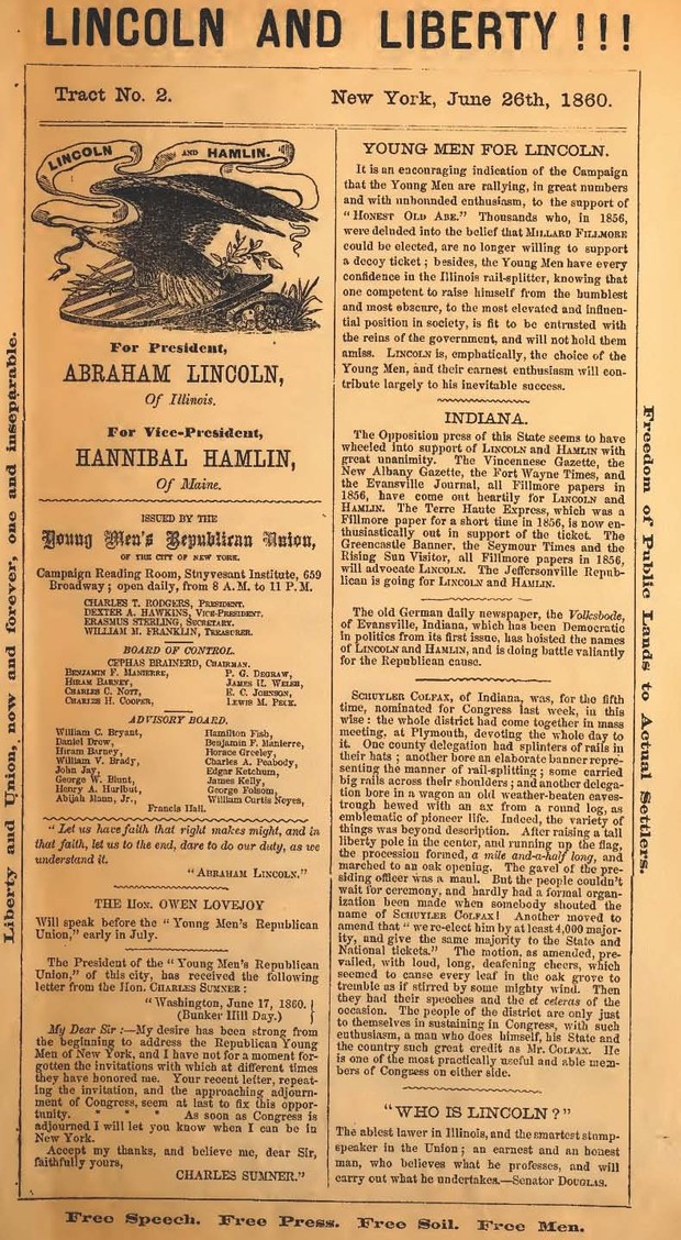 Abraham Lincoln Campaign Newspapers 1860 1864 Dow