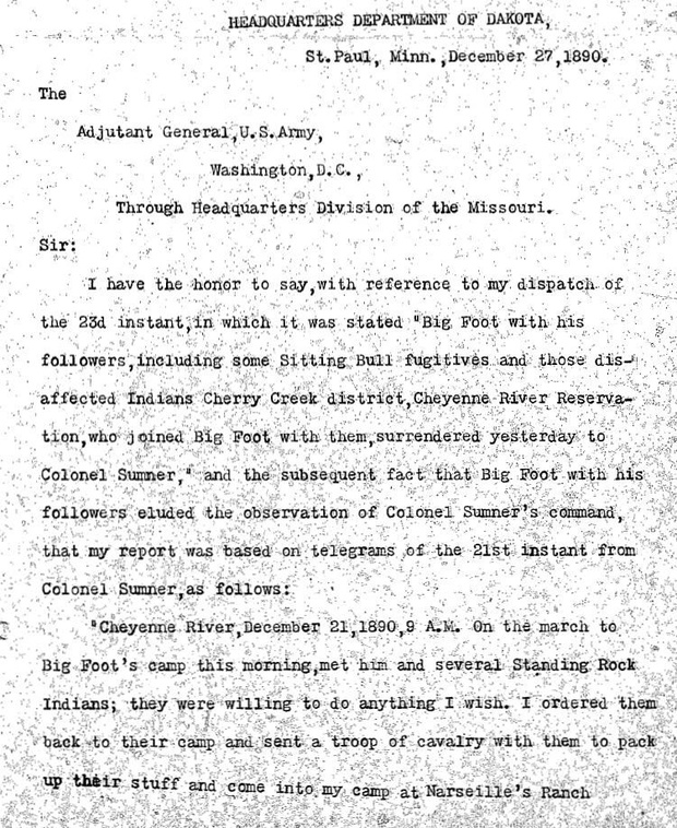 Wounded Knee Massacre, Battle of Wounded Knee, Sioux Campaign of 1890-91 U.S. Army Reports