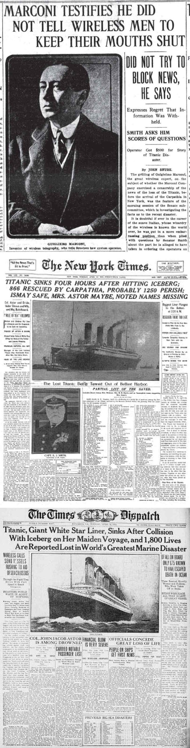 Titanic Disaster Newspapers April 20 - April 26, 1912 - Download