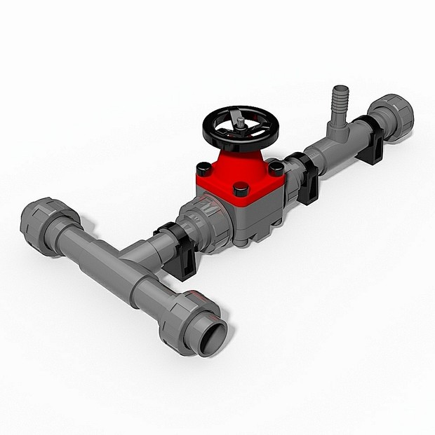 PVC Industrial valves and fittings.