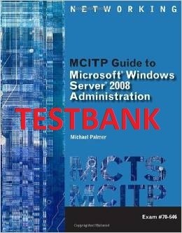 ITM315 TESTBANK - MCITP Guide to Microsoft Windows Server 2008, Server Administration (Exam# 70-646)