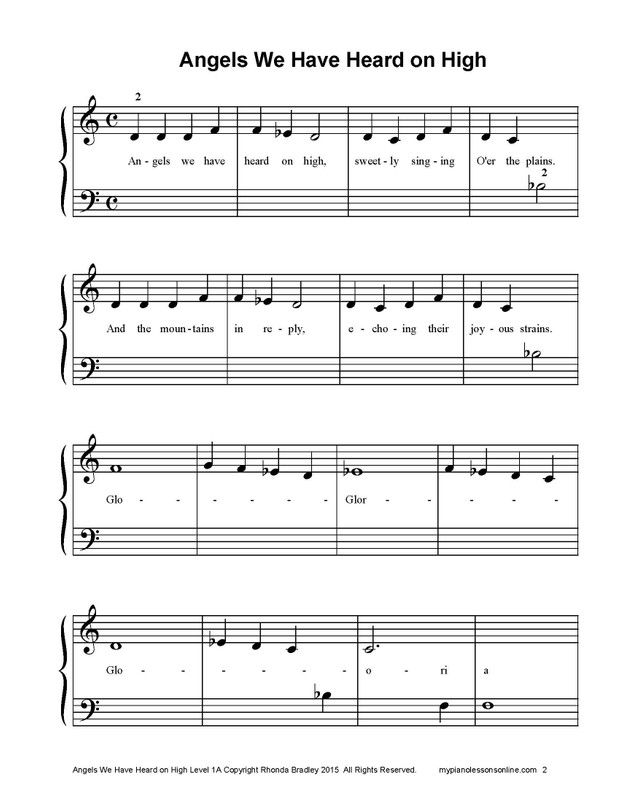 Angels We Have Heard on High sheet music Level 1A