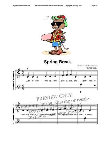 Miss Rhonda's Piano Lesson Book 1A