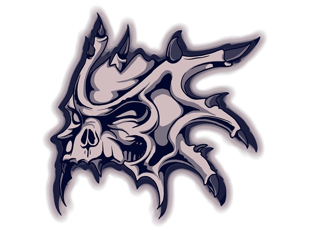 Tshirt Design - Horned Skull In Blue