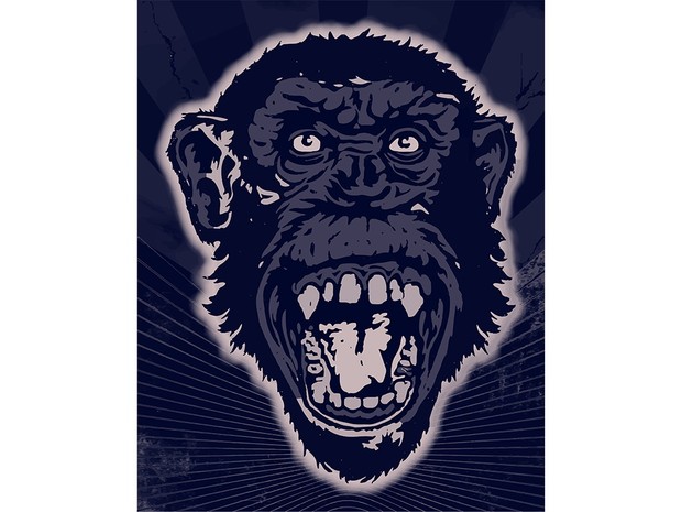 T-shirt Design Image - Monkey Face In Blue