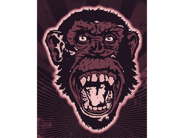 T-shirt Design Image - Monkey Face In Purple