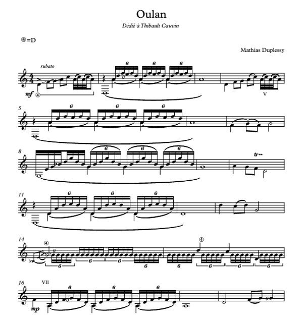 Oulan - Score / Partition