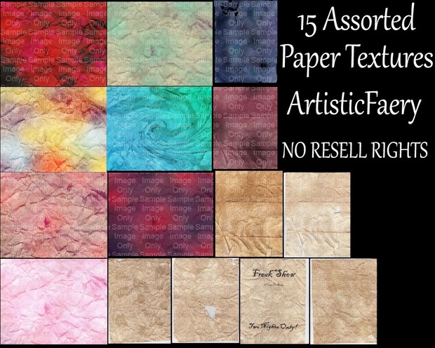 15 Assorted Paper Textures