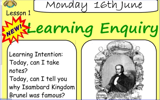 Literacy: Introduction to Brunel (SmartNotebook File)