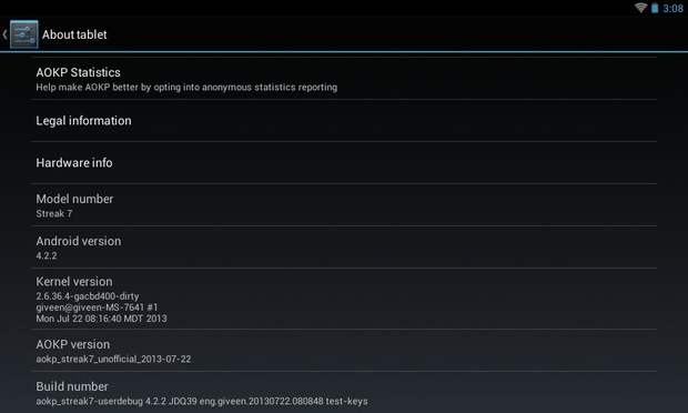 Android 4.2.2 for Dell Streak 7
