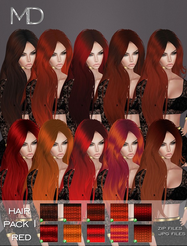 Hair Pack 001 - Textures