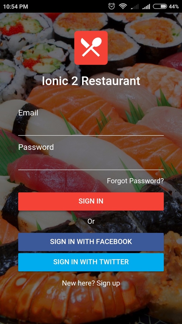 ionic 2 restaurant - flat ionic 2 template for restaurant