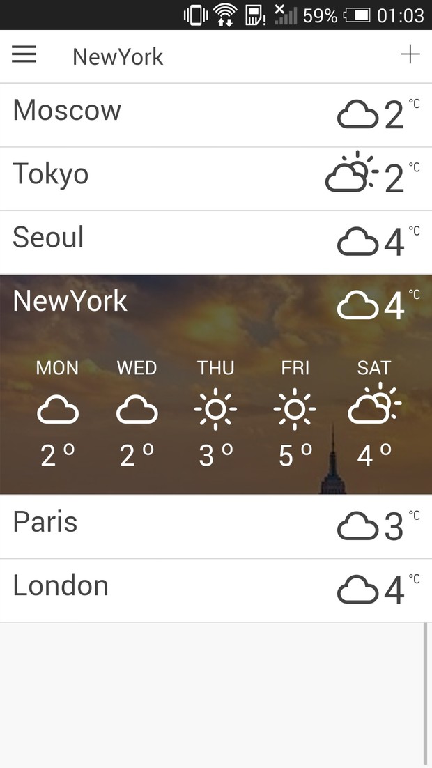 ionWeather - weather template for ionic