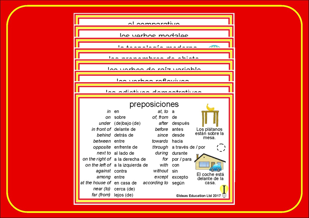 Spanish Pocket Cards, set 7 Ideas Education Ltd
