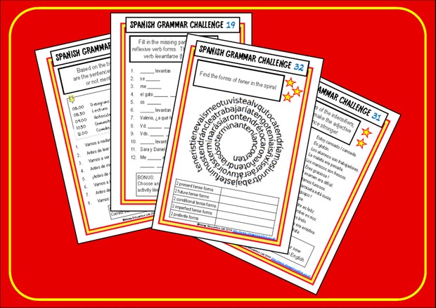 Spanish Grammar Challenge Cards
