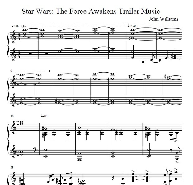 Star Wars - Force Awakens Trailer Piano