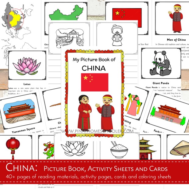 CHINA: Picture Book, Activity Pages and Cards