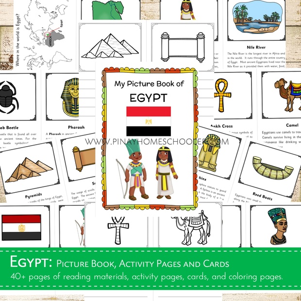 EGYPT: Picture Book, Activity Pages and Cards