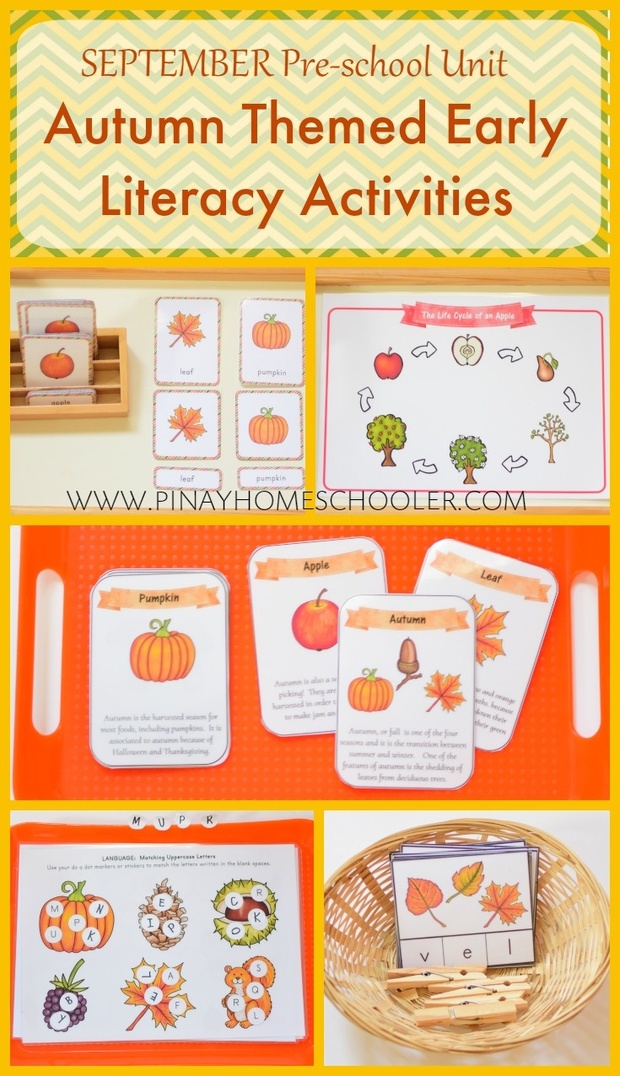 September Preschool Unit Autumn Themed Early Literacy Activities