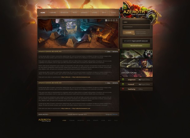 Azeroth MMO Webdesign