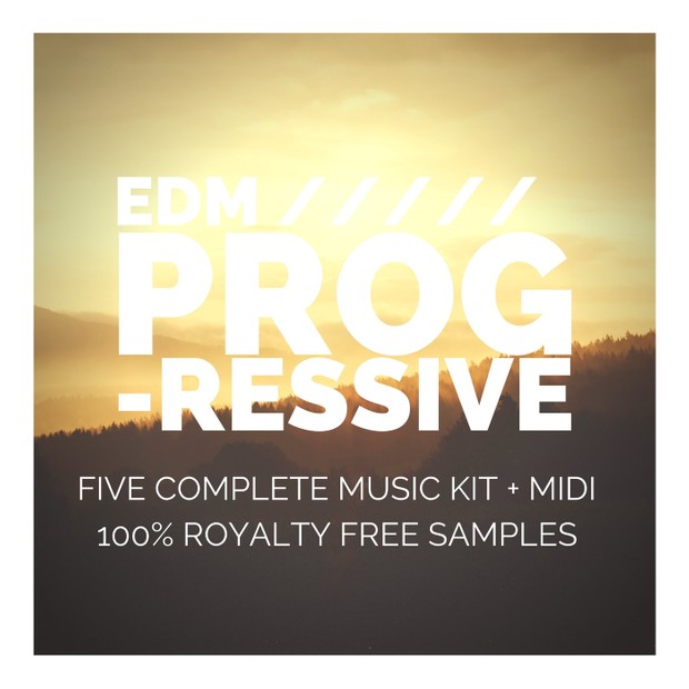 EDM PROGRESSIVE (24bit WAV LOOPS - 5 Complete Music Kit + Midi + Vocals)