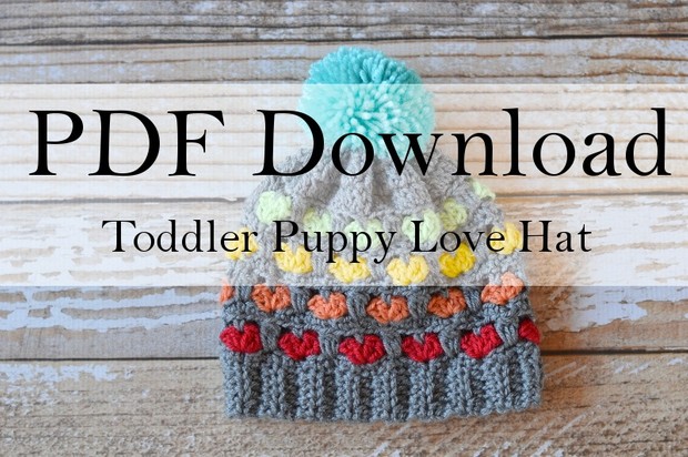 Toddler Puppy Love Hat PDF Download