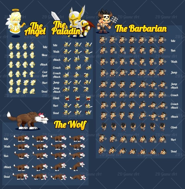 Angel & Paladin - Game Sprites