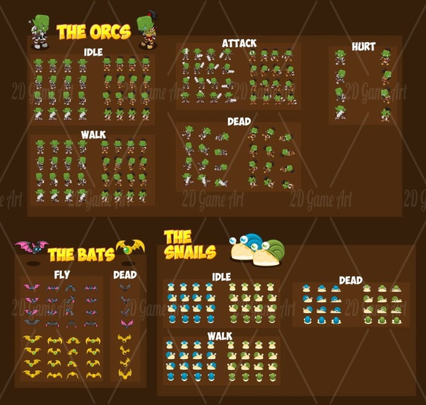 Orc Bros - 4 Directional Game Sprites