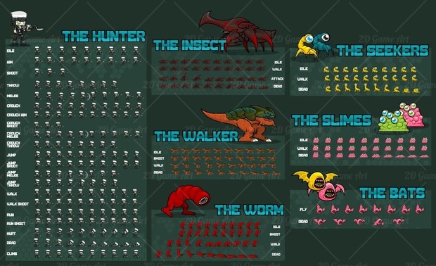 Alien Onslaught - Game Sprites