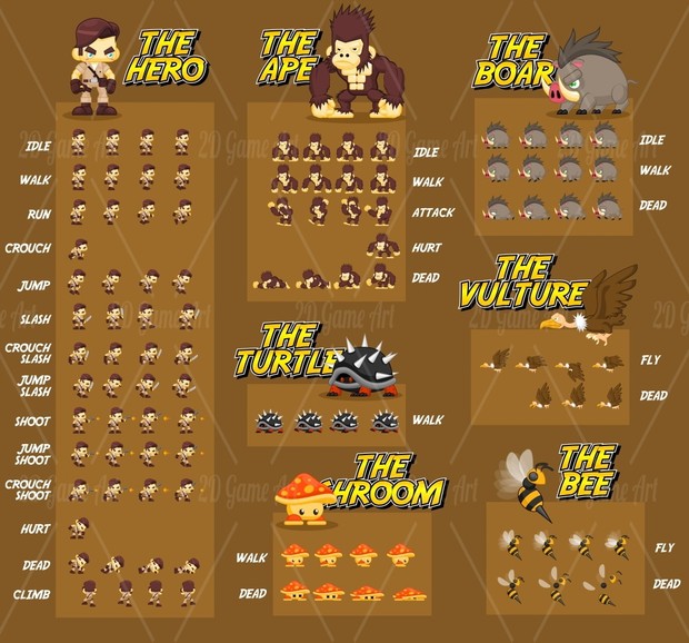 Jungle Adventurer - Game Sprites