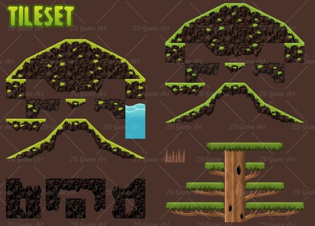 Rainforest Platformer Tileset