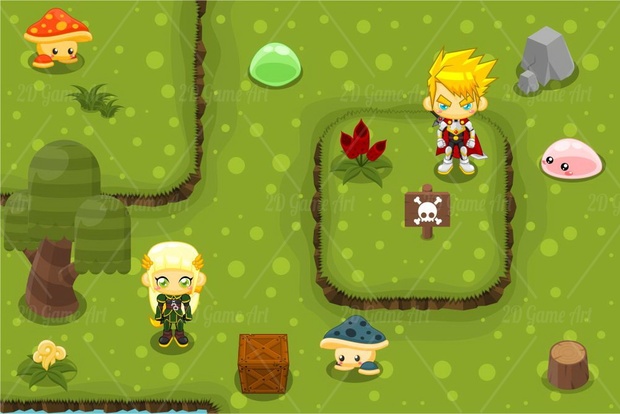 Hero Couple - 4 Directional Game Sprites