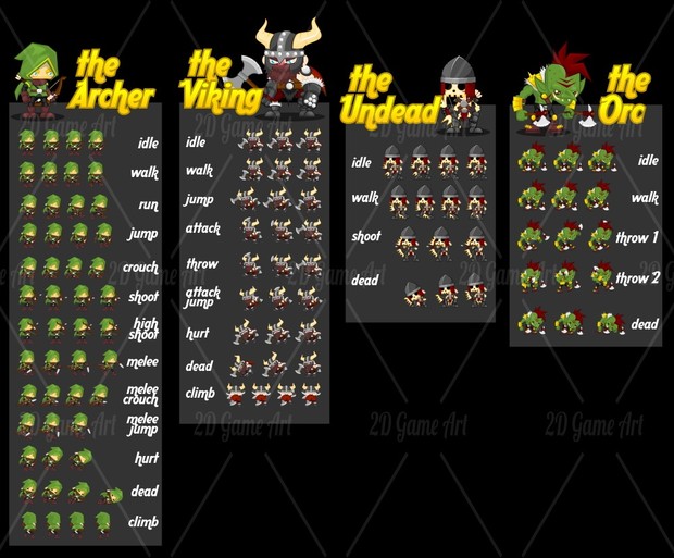 Archer & Viking - Game Sprites