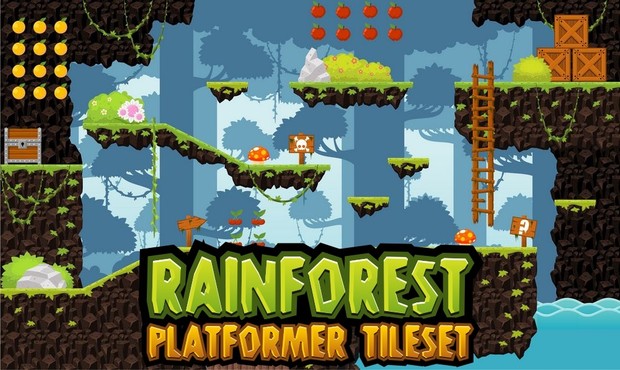 Rainforest Platformer Tileset