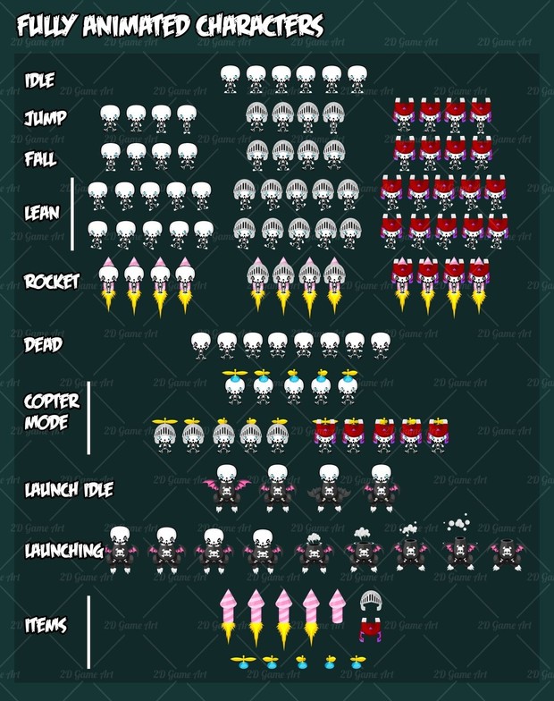 Jumping & Copters Game Sprites