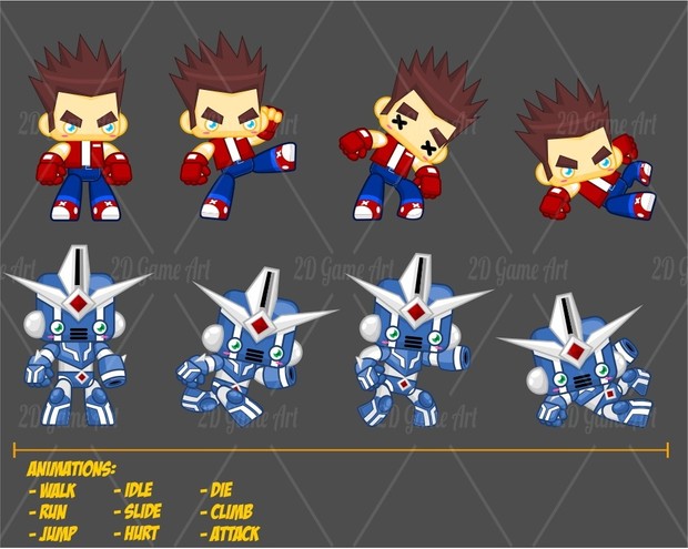 GoodGuy & Robo - Game Sprites