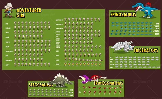 Dino World - Game Sprites