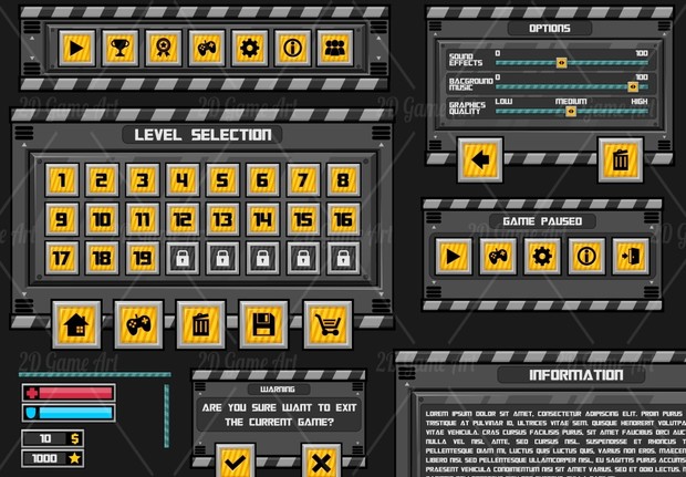 Futuristic Game GUI