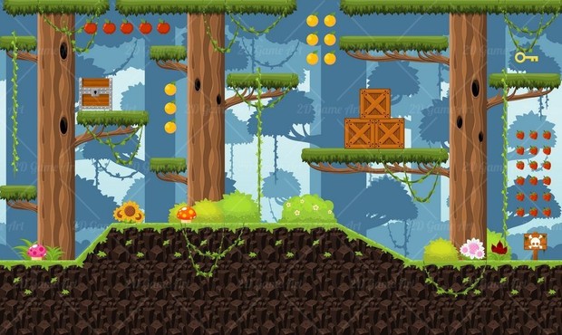 Rainforest Platformer Tileset