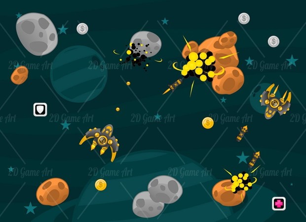 Asteroids Game Sprites