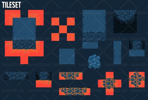 The Volcano - Top Down Tileset